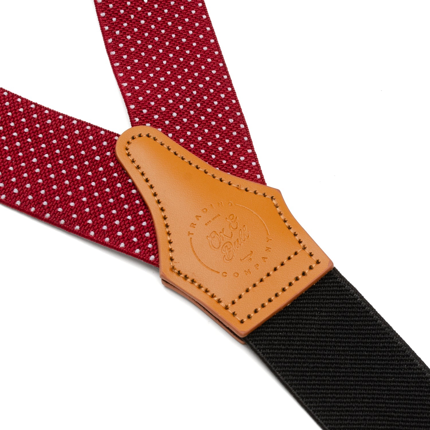 Maroon Dot Convertible Suspenders by Cufflinks.com