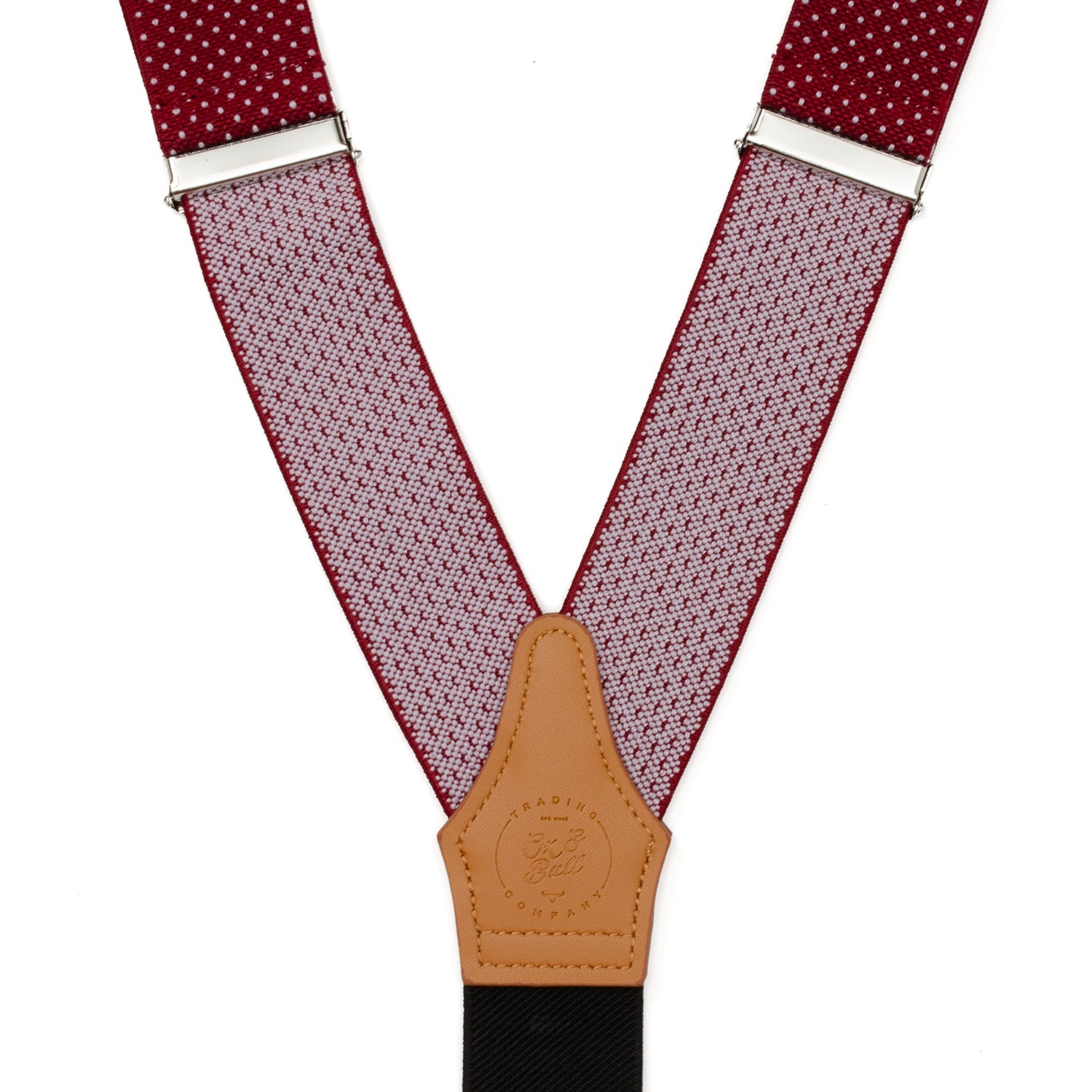 Maroon Dot Convertible Suspenders by Cufflinks.com