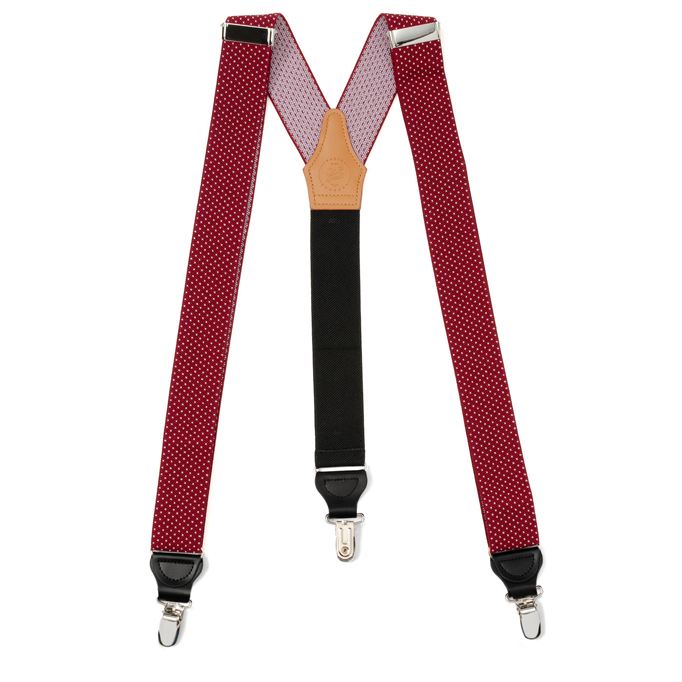 Maroon Dot Convertible Suspenders by Cufflinks.com