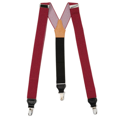 Maroon Dot Convertible Suspenders by Cufflinks.com