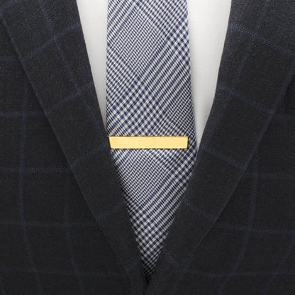 Engravable Rectangle Gold Cufflinks and Tie Bar Gift Set by Cufflinks.com