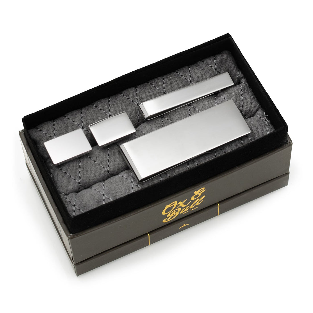 Engravable Rectangle Infinity 3-Piece Gift Set by Cufflinks.com