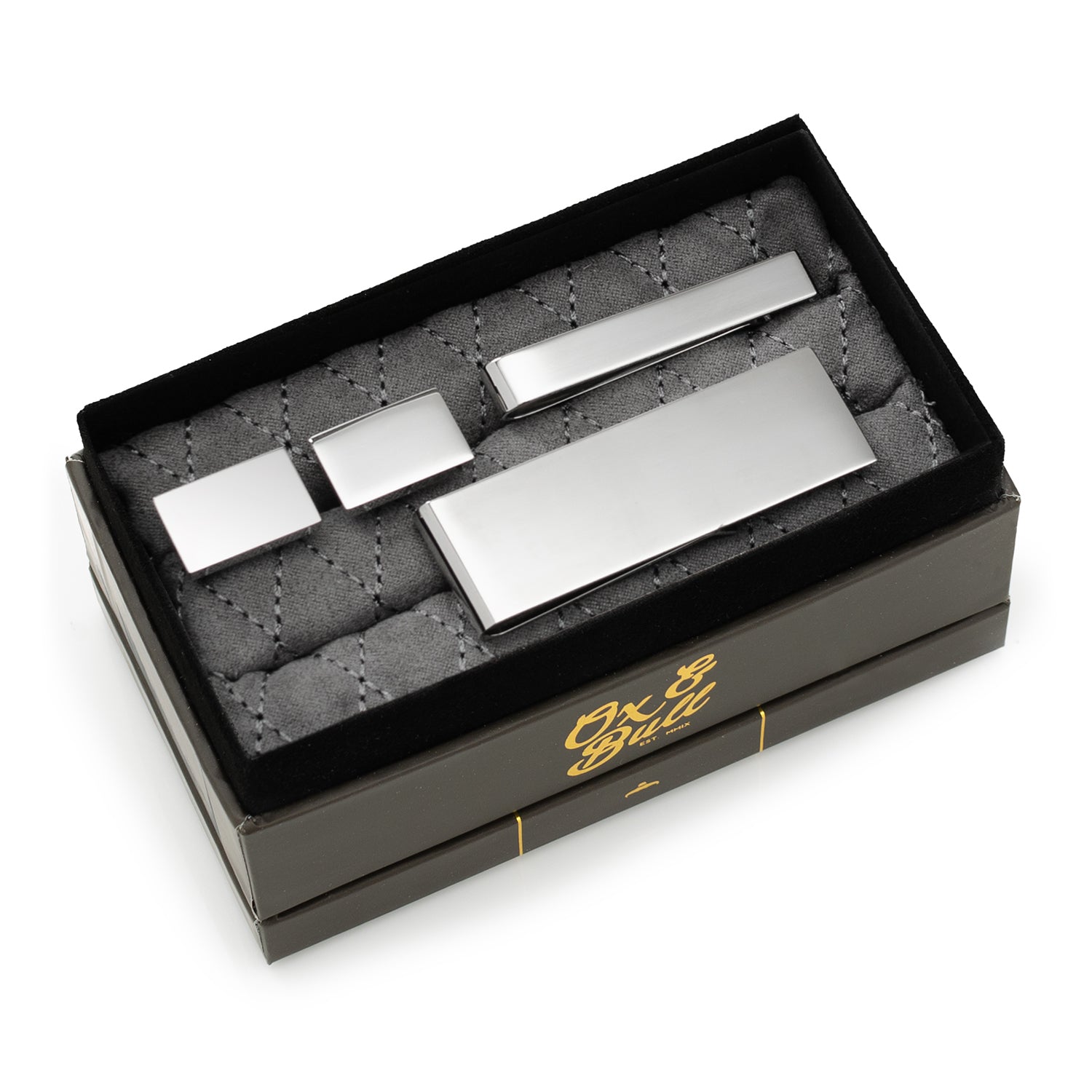 Engravable Rectangle Infinity 3-Piece Gift Set by Cufflinks.com