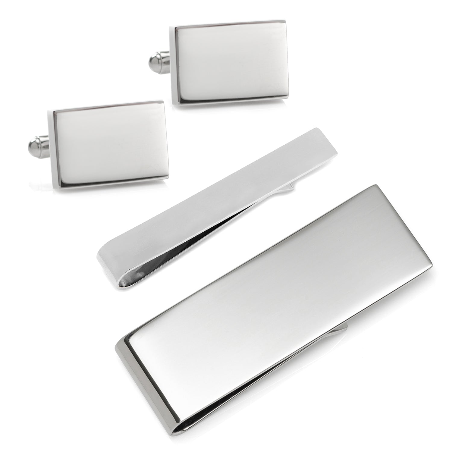 Engravable Rectangle Infinity 3-Piece Gift Set by Cufflinks.com