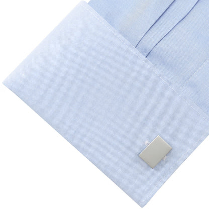 Engravable Rectangle Cufflinks and Tie Bar Gift Set by Cufflinks.com