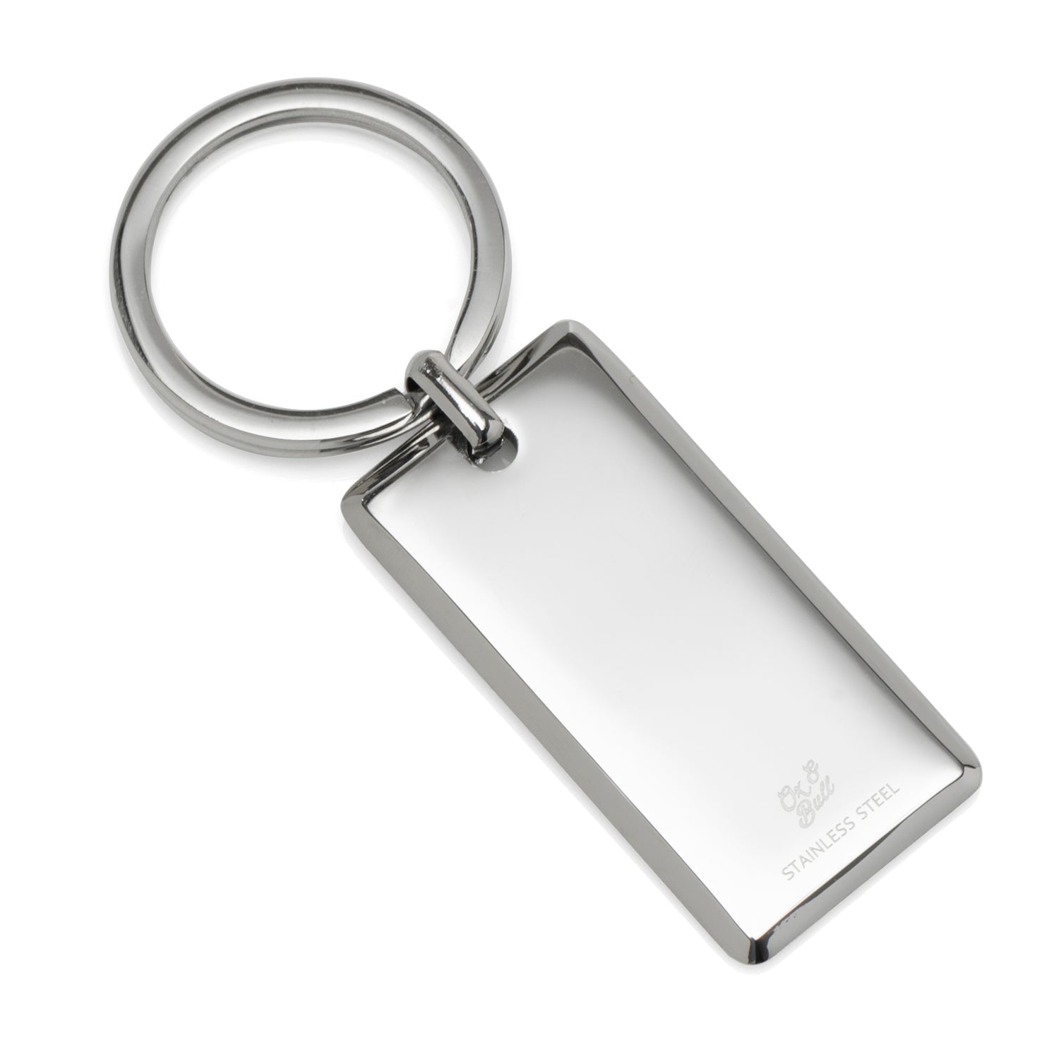 Rectangle Engravable Stainless Steel Key Chain by Cufflinks.com
