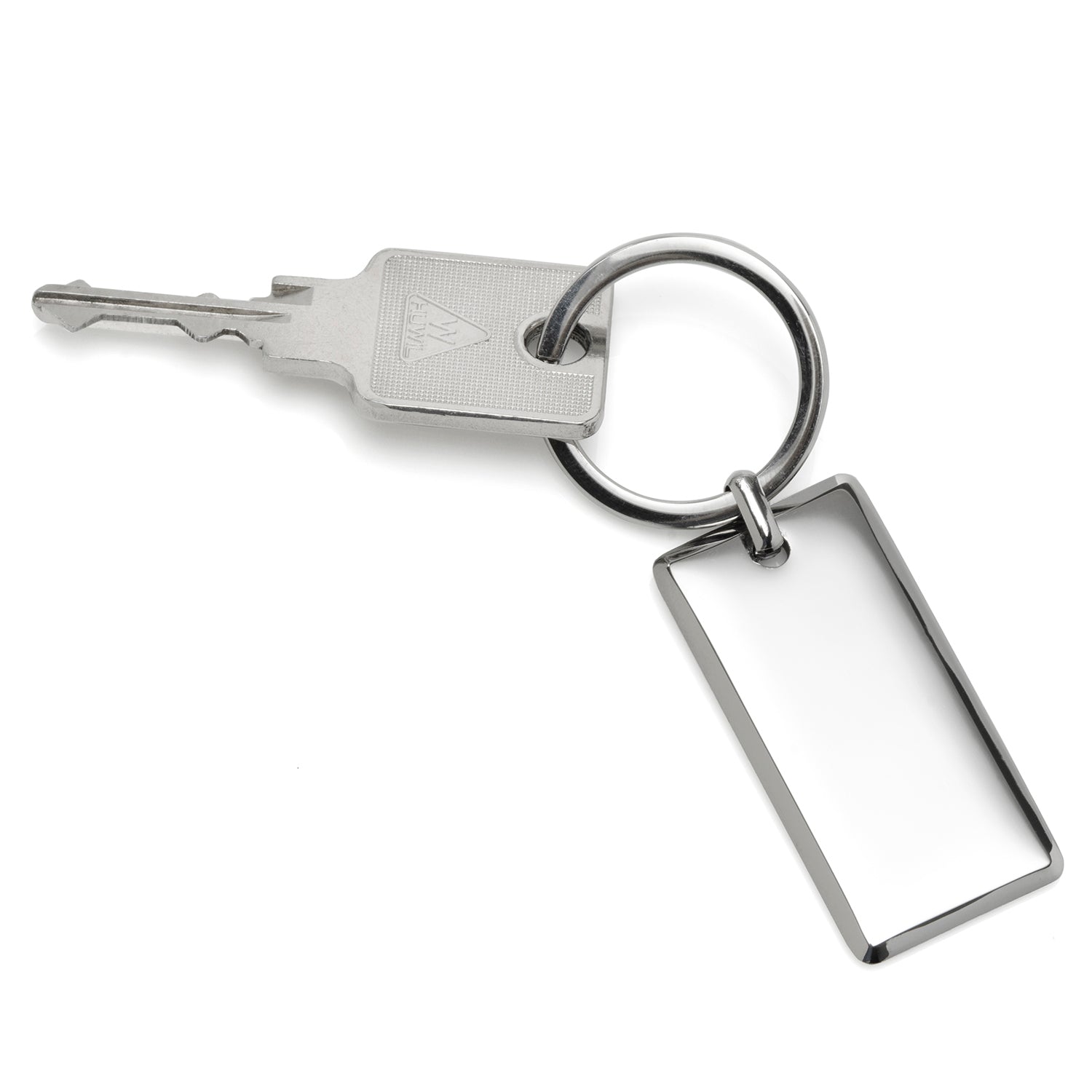 Rectangle Engravable Stainless Steel Key Chain by Cufflinks.com