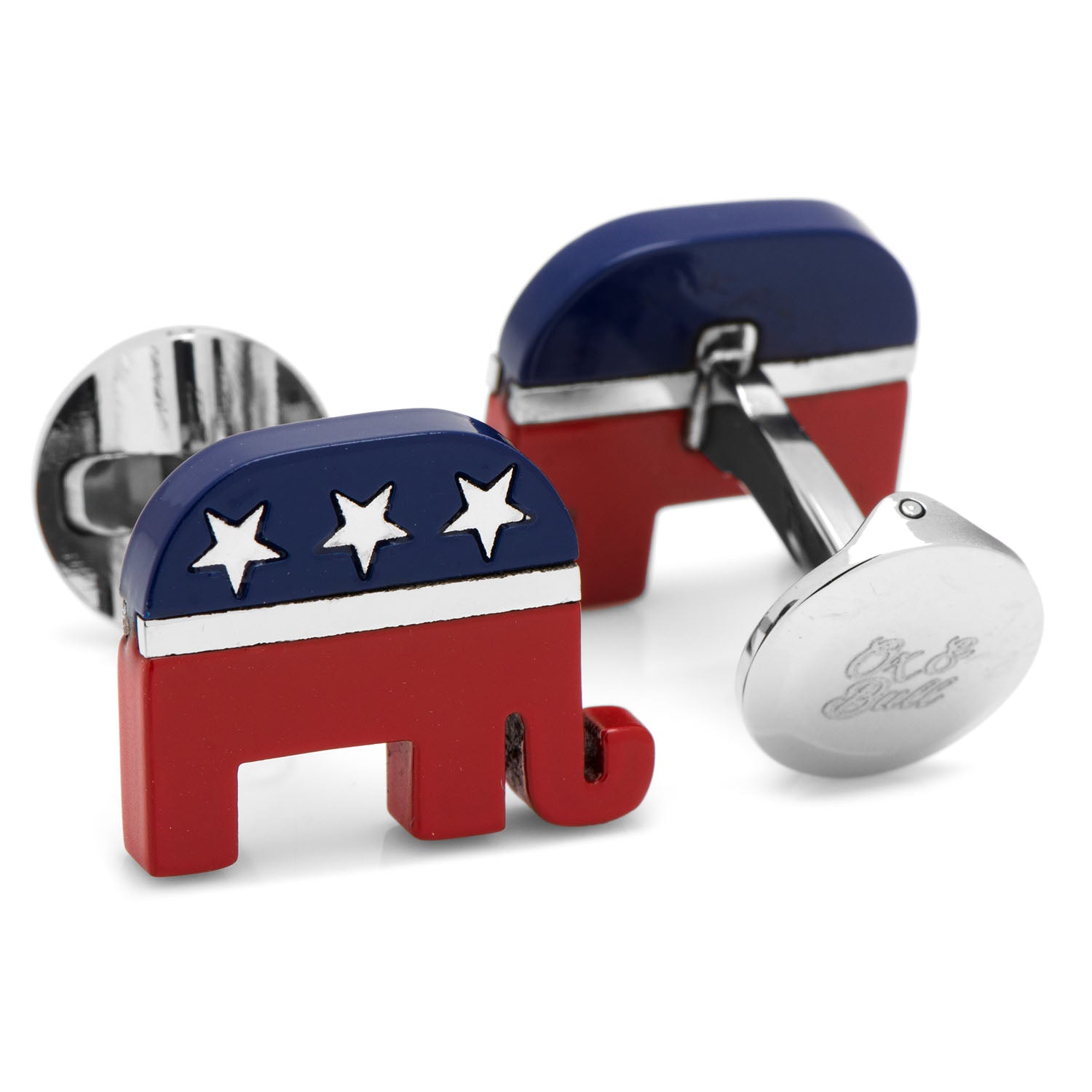 Stainless Steel Republican Elephant Cufflinks by Cufflinks.com