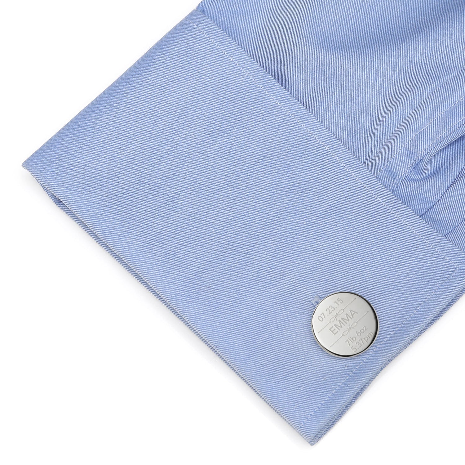 Birth Details Custom Photo Engravable Cufflinks by Cufflinks.com