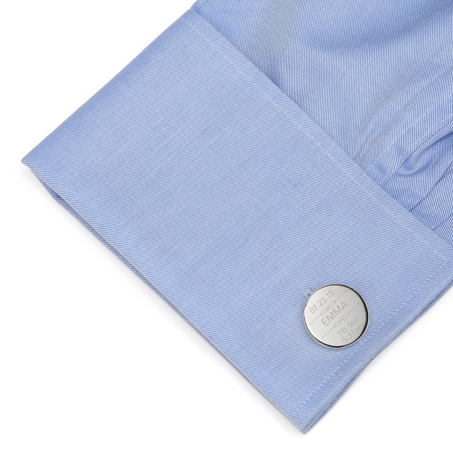 Birth Details Custom Photo Engravable Cufflinks by Cufflinks.com
