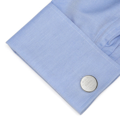 Birth Details Custom Photo Engravable Cufflinks by Cufflinks.com
