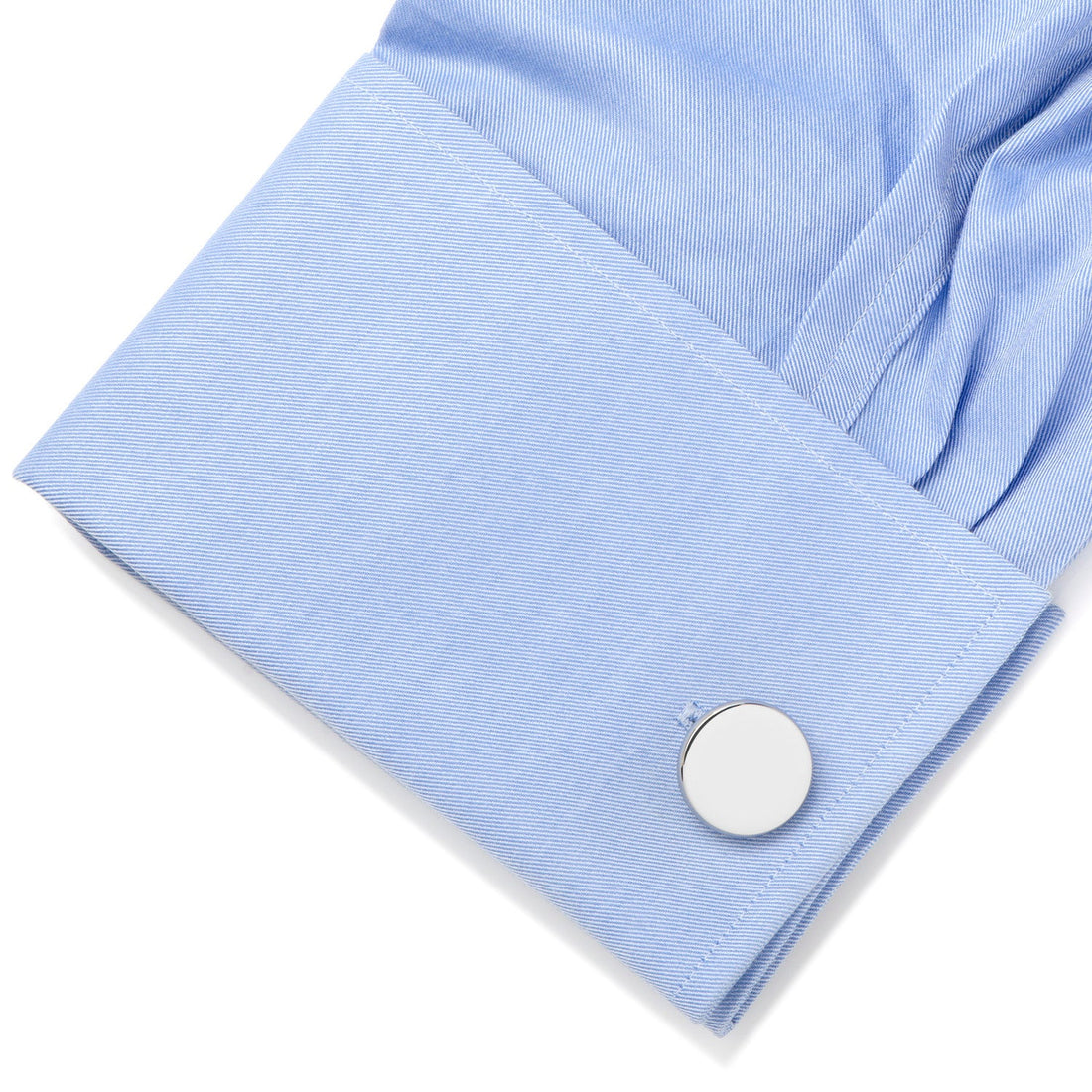 Stainless Steel Engravable Classic Round Cufflinks by Cufflinks.com