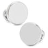 Stainless Steel Engravable Classic Round Cufflinks by Cufflinks.com