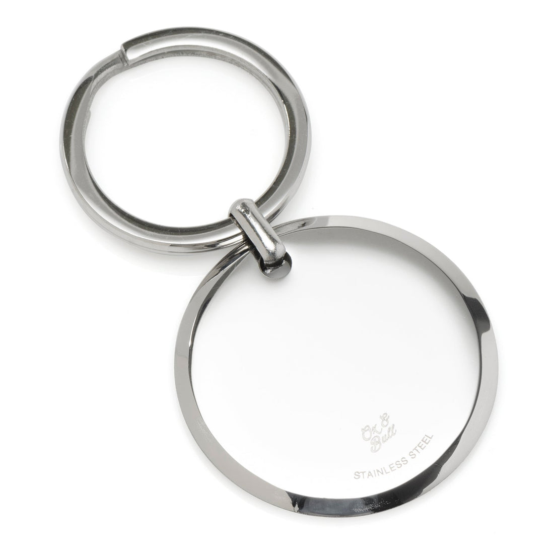 Round Engravable Stainless Steel Key Chain by Cufflinks.com