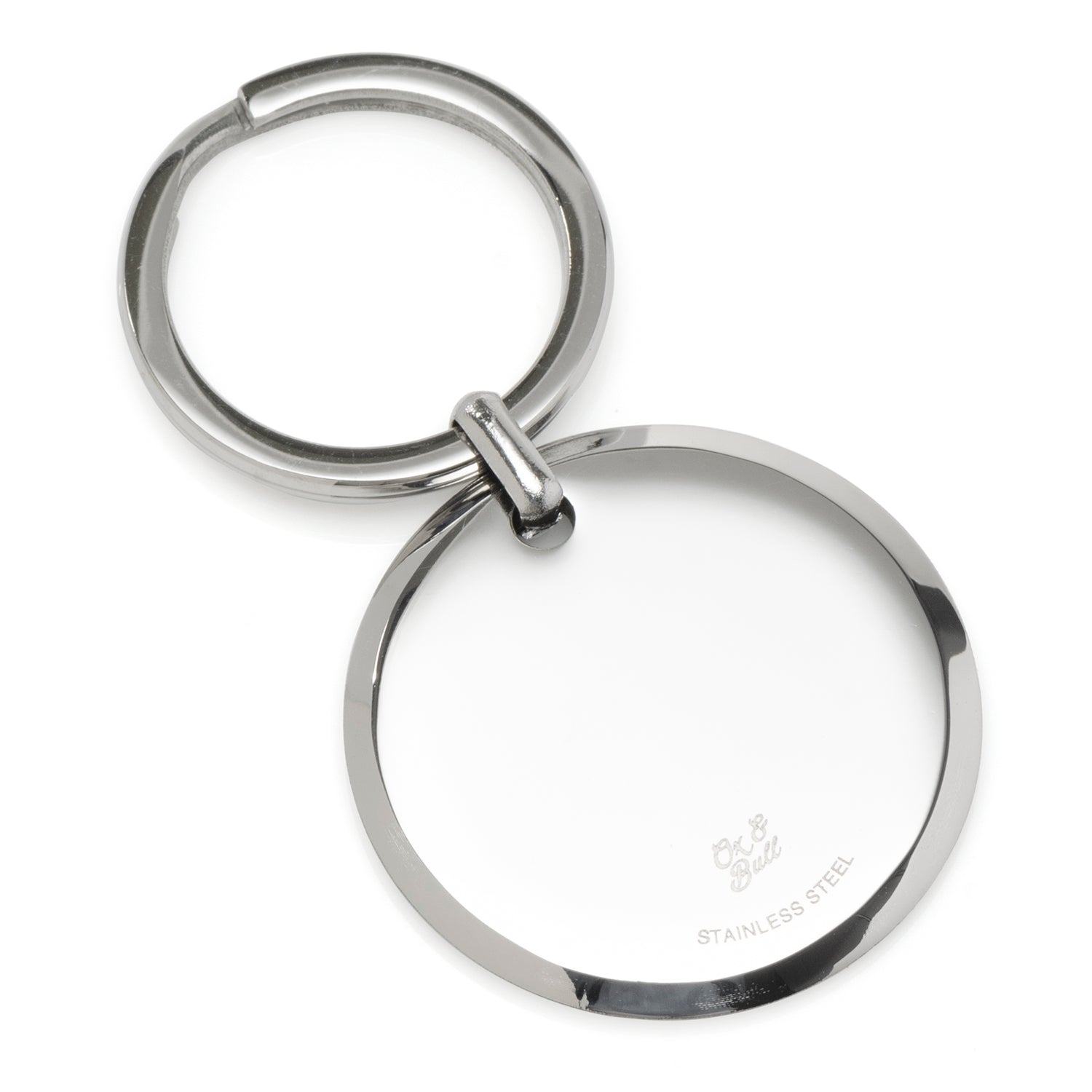 Round Engravable Stainless Steel Key Chain by Cufflinks.com
