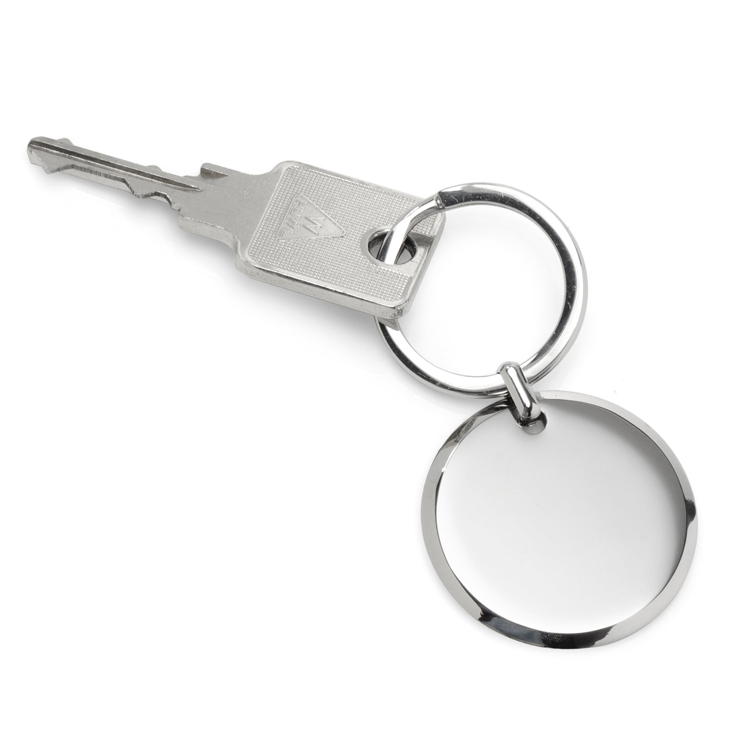 Round Engravable Stainless Steel Key Chain by Cufflinks.com