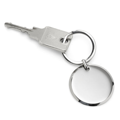 Round Engravable Stainless Steel Key Chain by Cufflinks.com