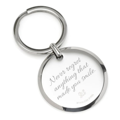 Round Engravable Stainless Steel Key Chain by Cufflinks.com