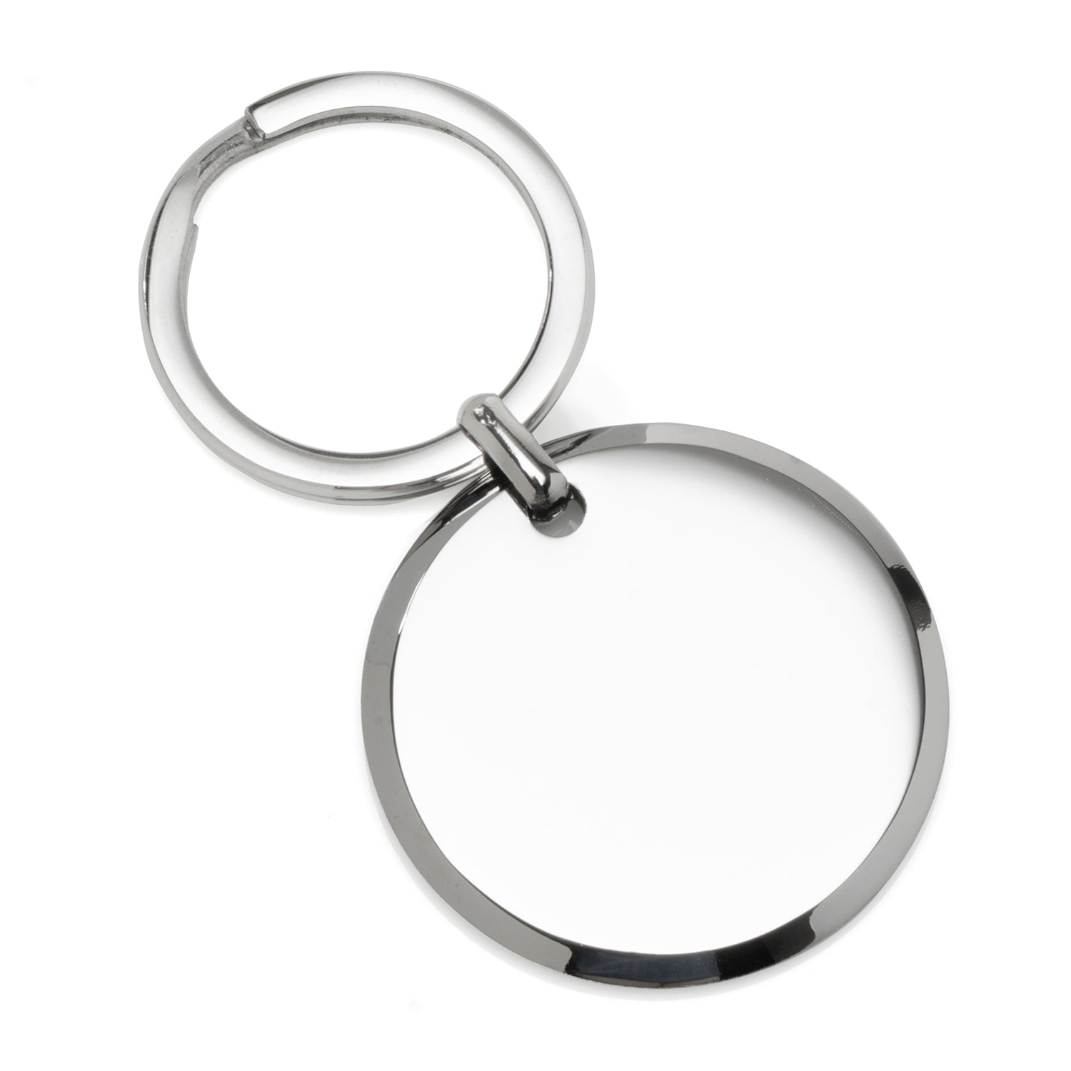 Round Engravable Stainless Steel Key Chain by Cufflinks.com