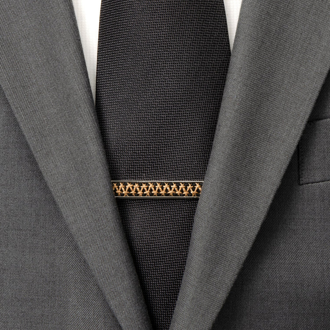 Stainless Steel Rope Twist Silver Tie Clip by Cufflinks.com
