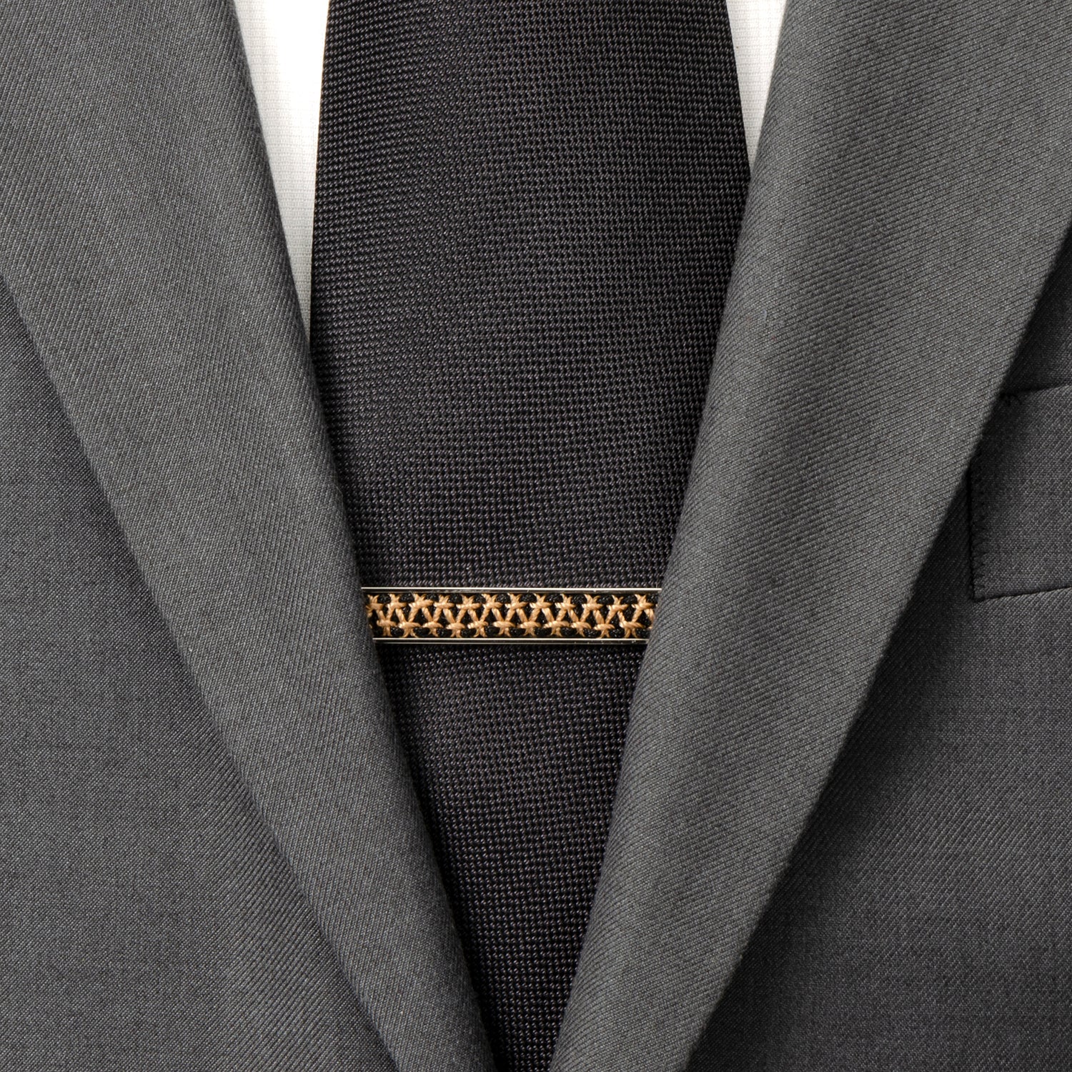 Stainless Steel Rope Twist Silver Tie Clip by Cufflinks.com