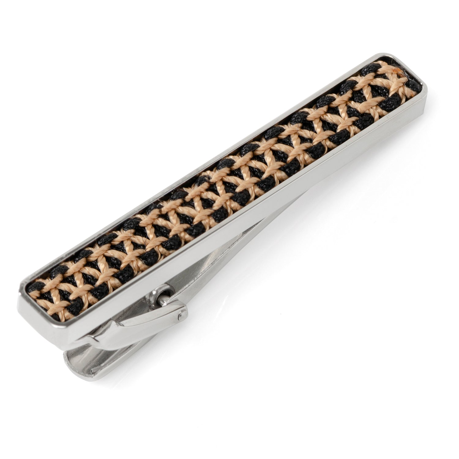 Stainless Steel Rope Twist Silver Tie Clip by Cufflinks.com