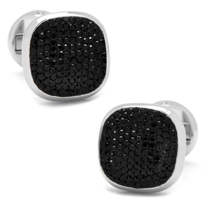 Mixed Pave Crystal and Onyx 5-Stud Set by Cufflinks.com