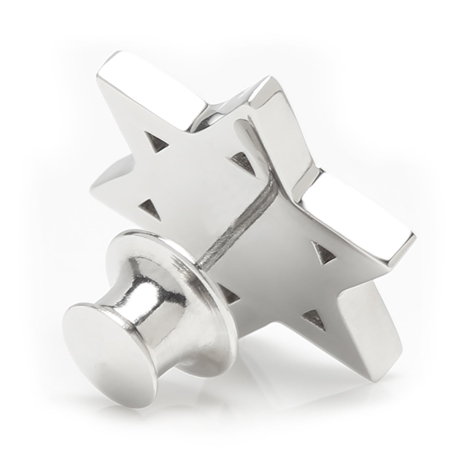 Star of David Stainless Steel Lapel Pin by Cufflinks.com