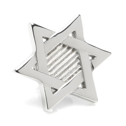 Star of David Stainless Steel Lapel Pin by Cufflinks.com
