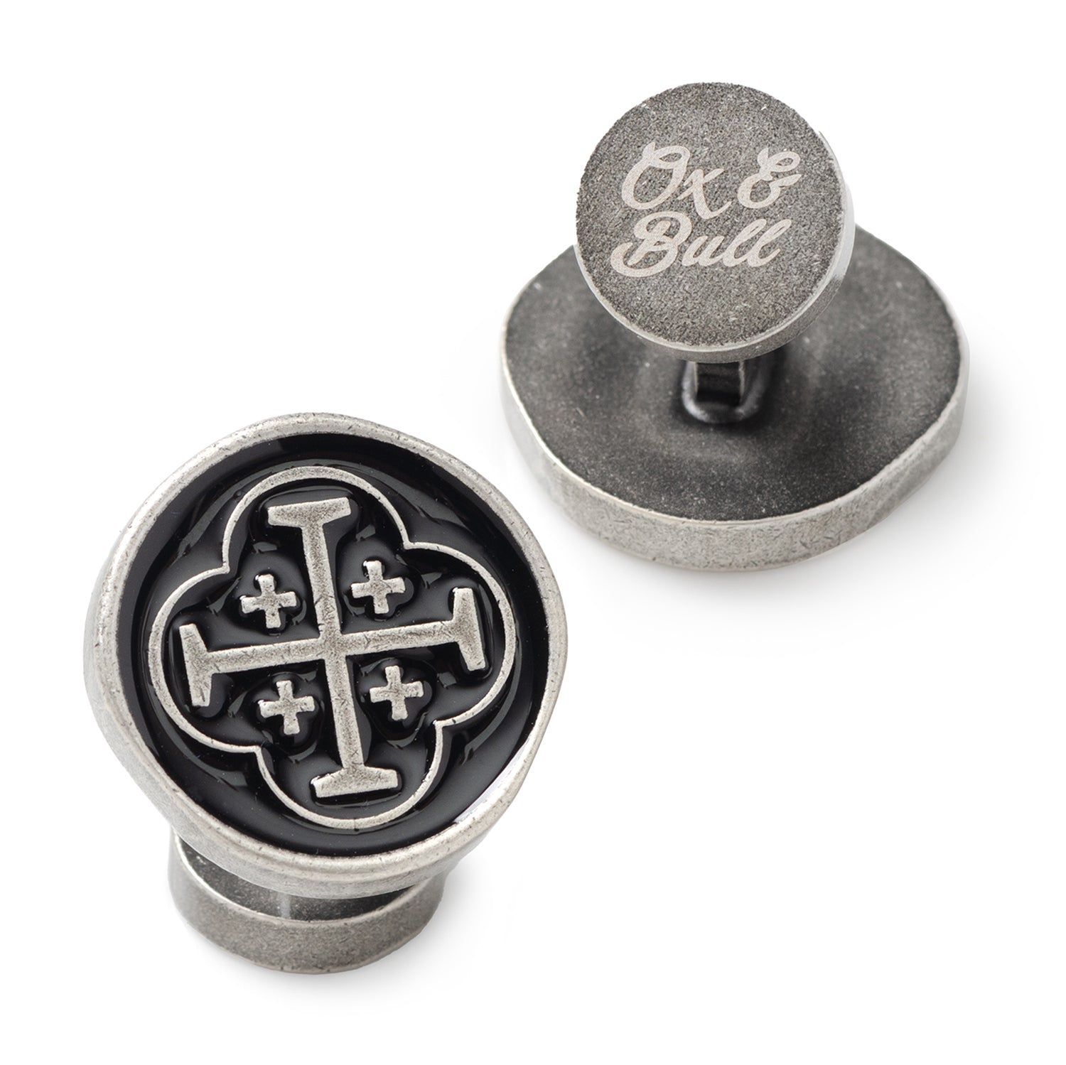 Shipwreck Cross Coin Antique Silver Cufflinks by Cufflinks.com