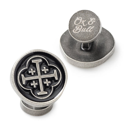 Shipwreck Cross Coin Antique Silver Cufflinks by Cufflinks.com