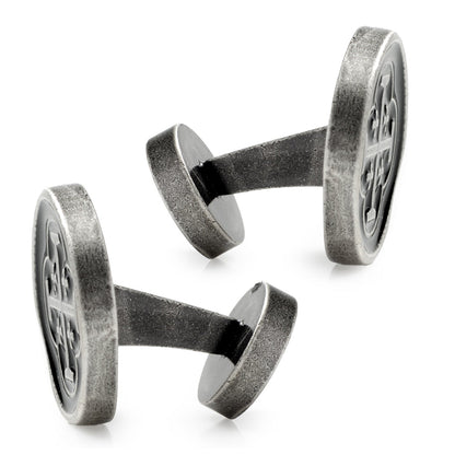 Shipwreck Cross Coin Antique Silver Cufflinks by Cufflinks.com