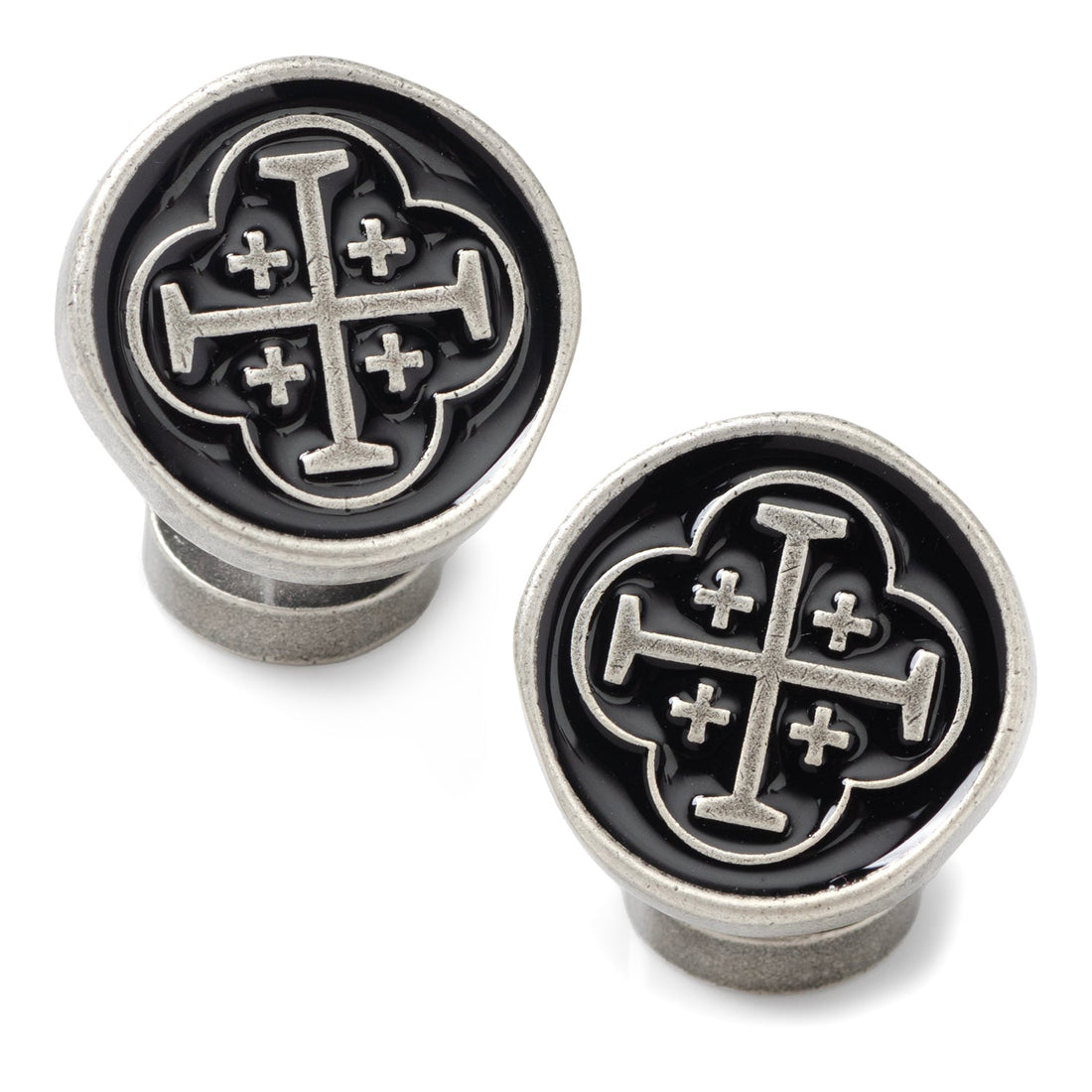 Shipwreck Cross Coin Antique Silver Cufflinks by Cufflinks.com