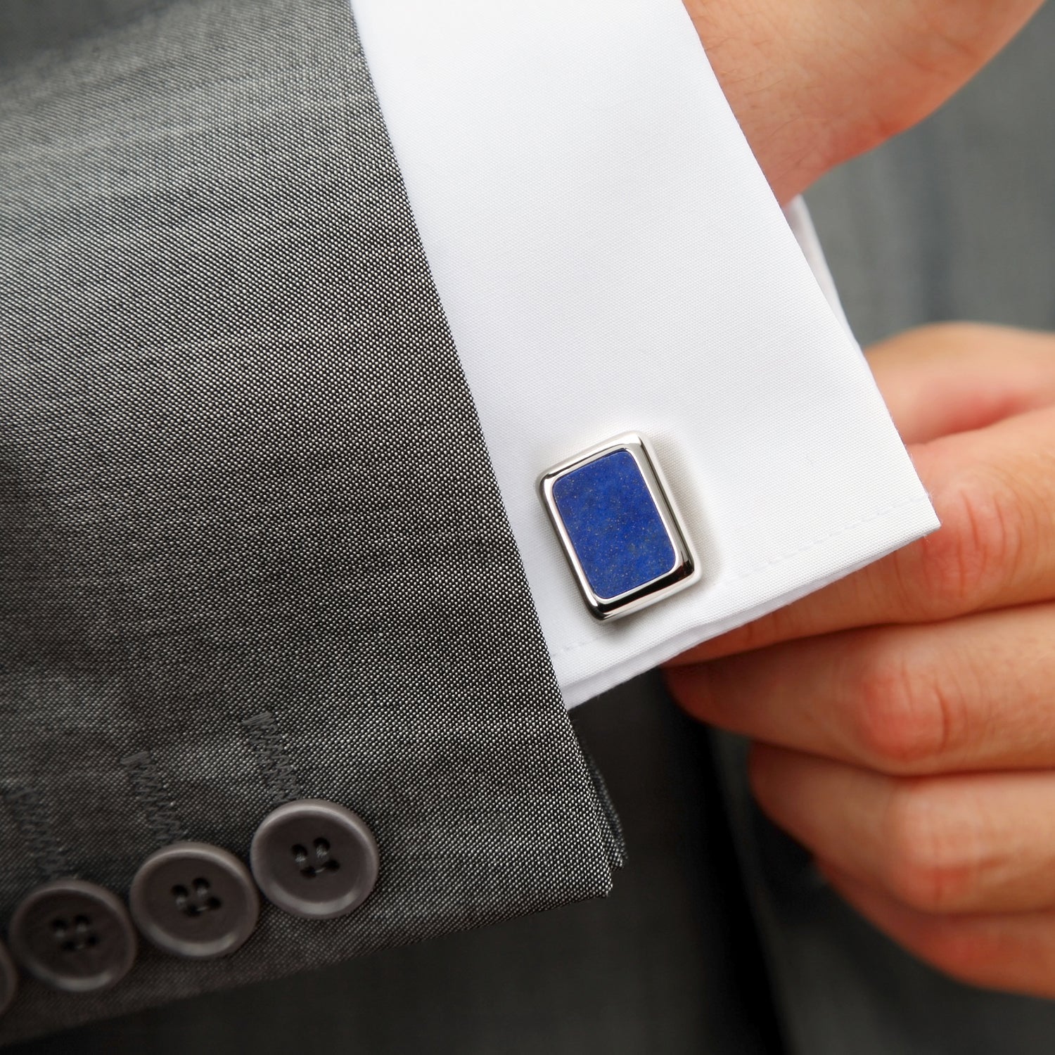 Sterling Silver and Lapis JFK Presidential Cufflinks by Cufflinks.com