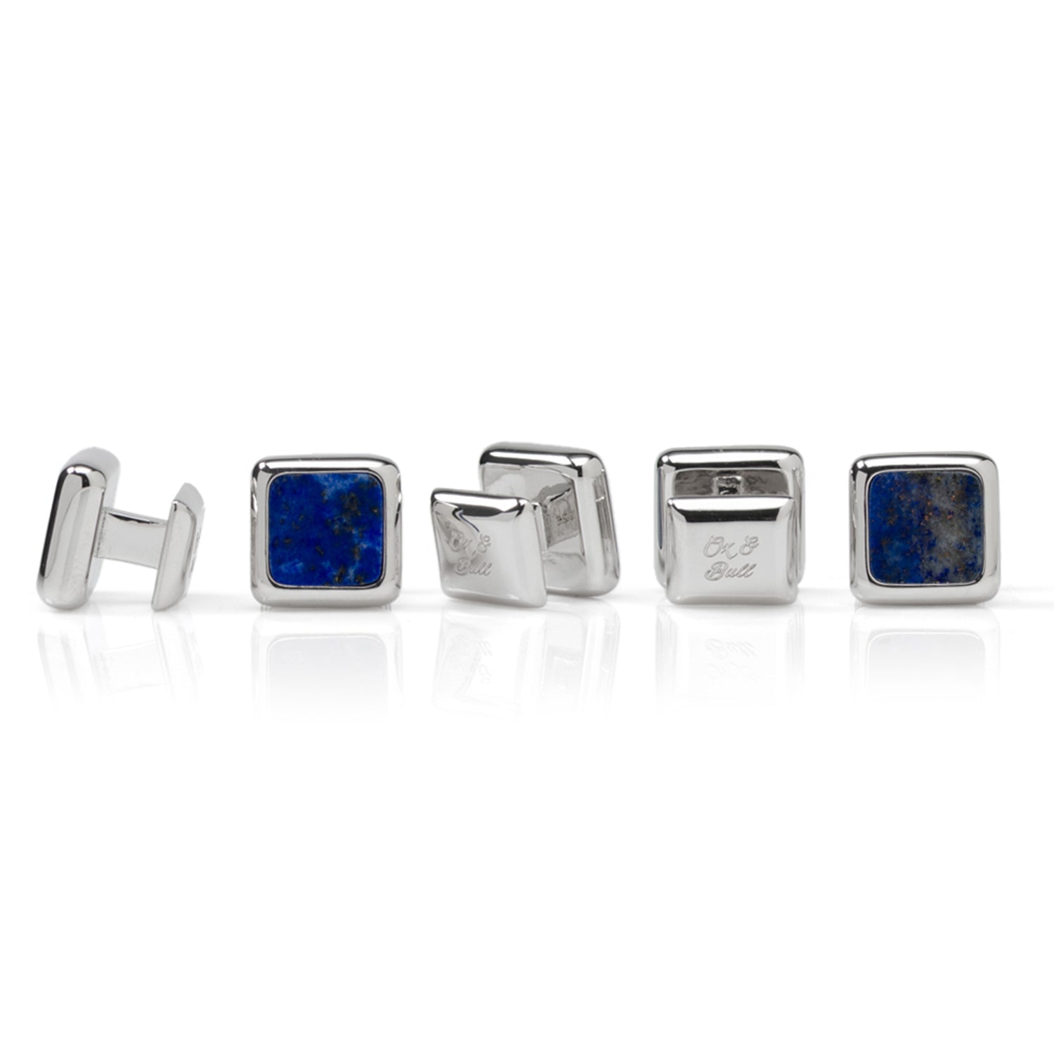 Sterling Silver and Lapis JFK Presidential Studs by Cufflinks.com