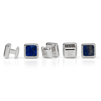 Sterling Silver and Lapis JFK Presidential Studs by Cufflinks.com