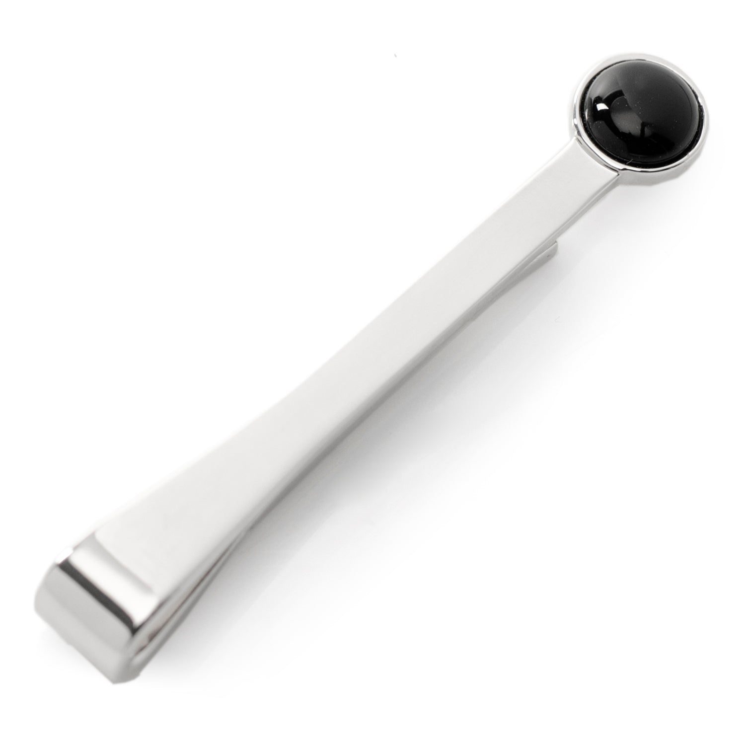 Silver and Onyx Tie Bar by Cufflinks.com