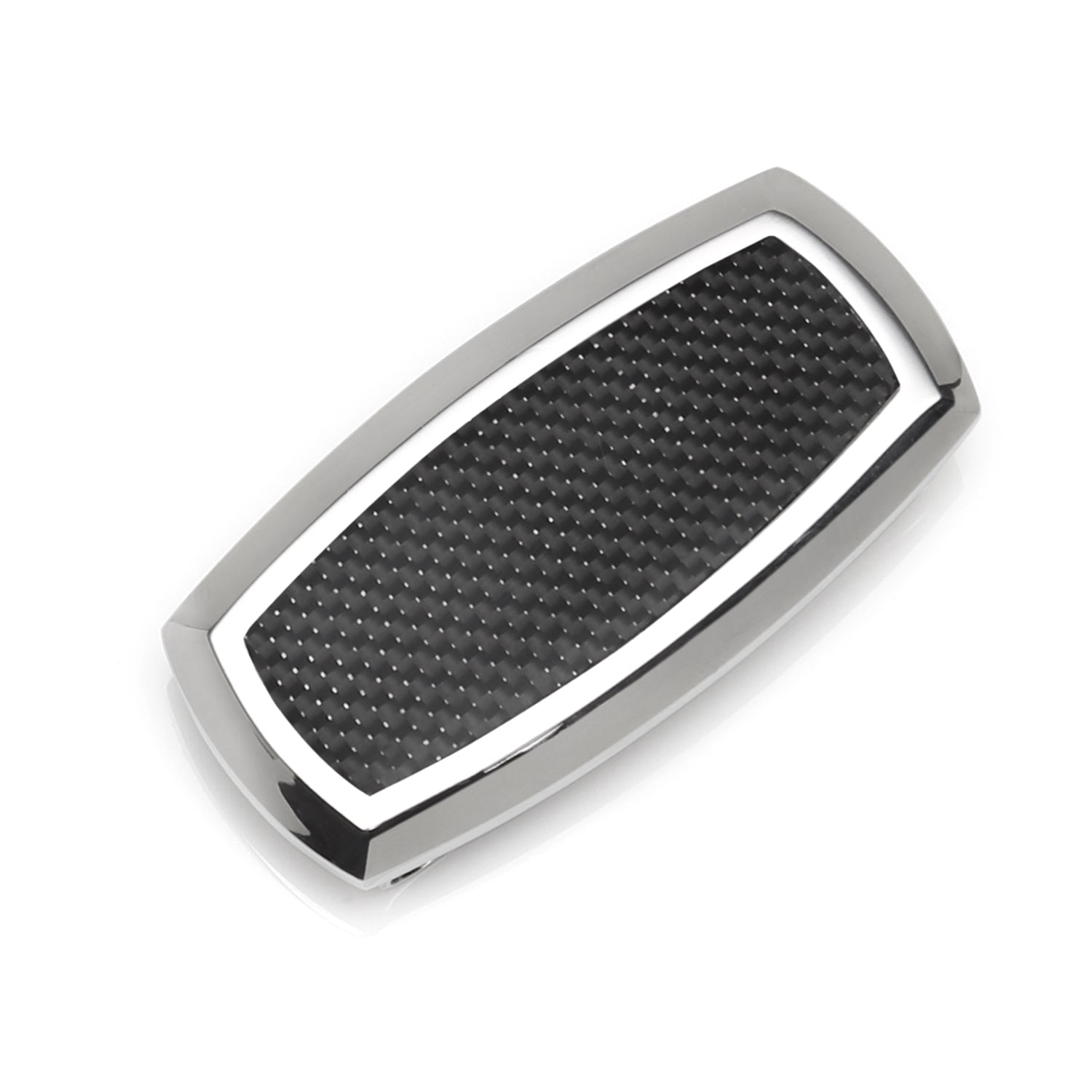 Stainless Steel Inlaid Black Carbon Fiber Money Clip by Cufflinks.com