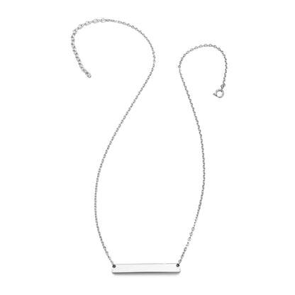 Stainless Steel Engravable Bar Pendant Women&