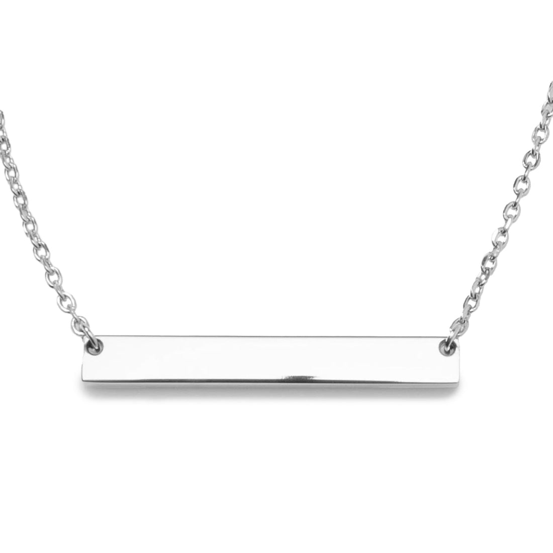Stainless Steel Engravable Bar Pendant Women&