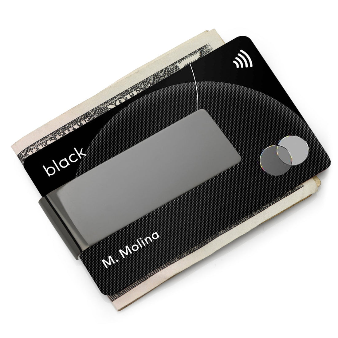 Stainless Steel Gunmetal Engravable Money Clip by Cufflinks.com