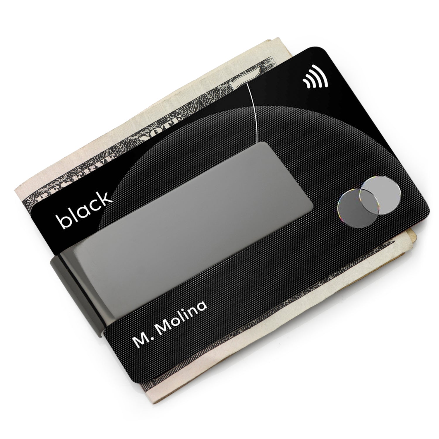 Stainless Steel Gunmetal Engravable Money Clip by Cufflinks.com