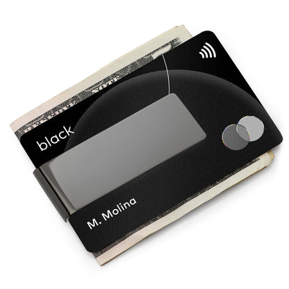 Stainless Steel Gunmetal Engravable Money Clip by Cufflinks.com