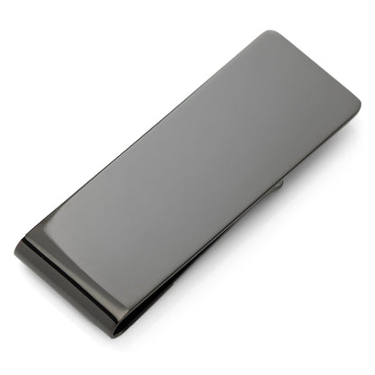 Stainless Steel Gunmetal Engravable Money Clip by Cufflinks.com