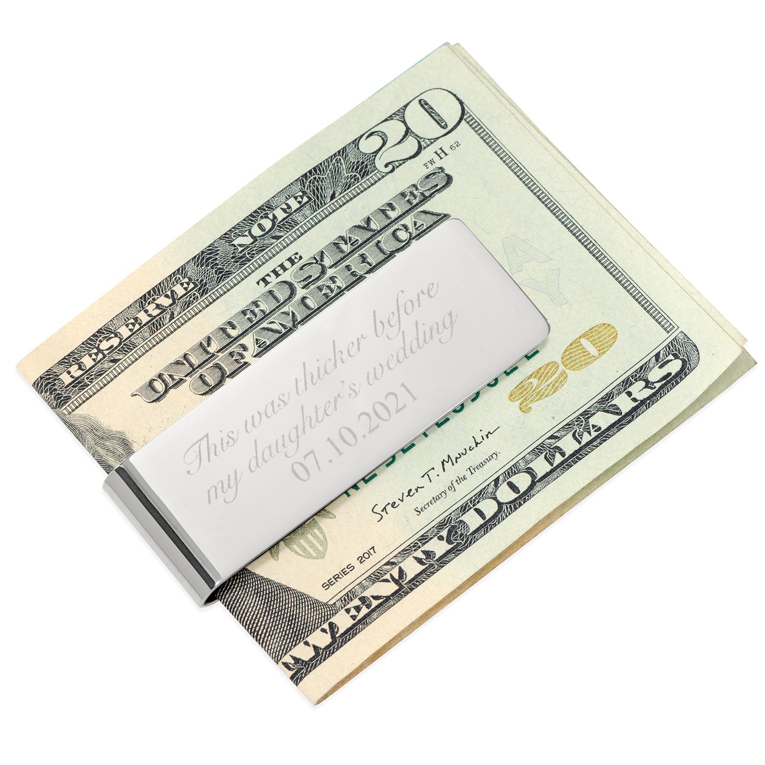 Father of Bride Wedding Date Money Clip by Cufflinks.com