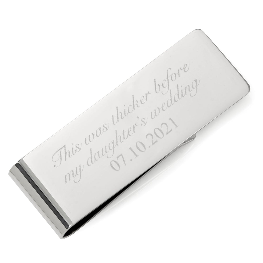 Father of Bride Wedding Date Money Clip by Cufflinks.com