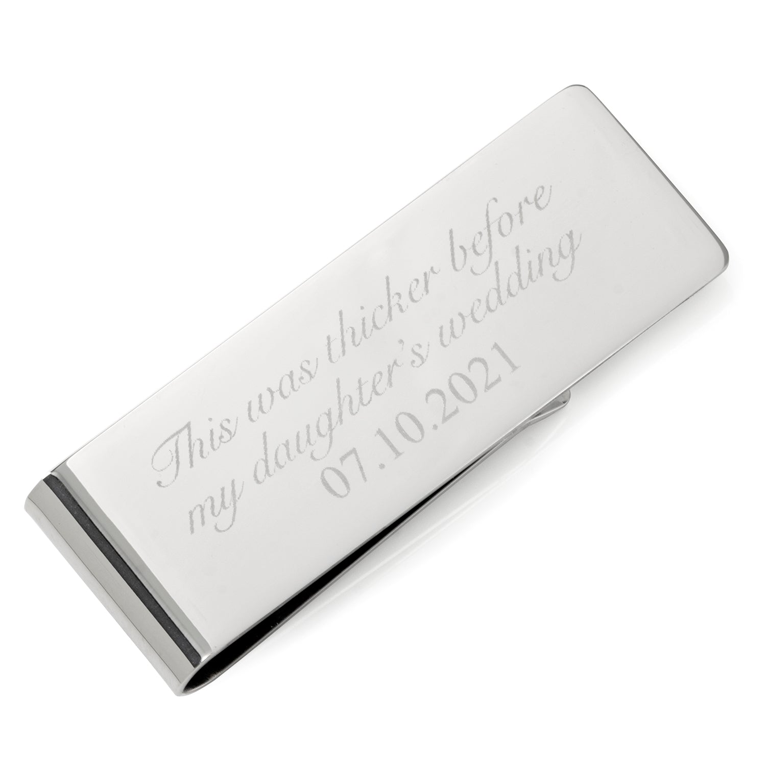 Father of Bride Wedding Date Money Clip by Cufflinks.com