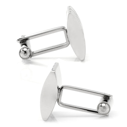 Stainless Steel Striped Lapis Cufflinks by Cufflinks.com