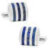 Stainless Steel Striped Lapis Cufflinks by Cufflinks.com