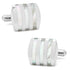 Stainless Steel Striped Mother of Pearl Cufflinks by Cufflinks.com